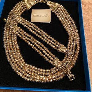 Retired Heidi Daus “Deco Master Clasp” multi strand necklace and bracelet set